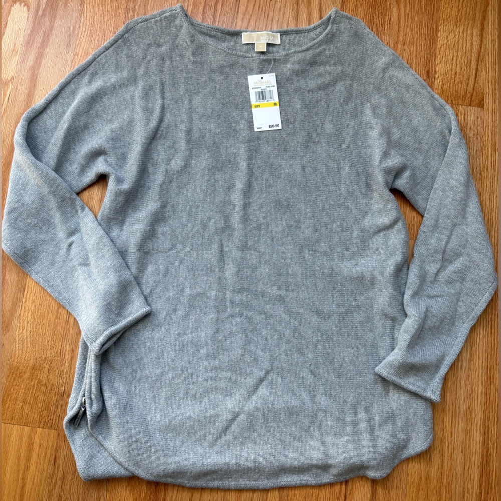 Michael Kors Gray Knit Tunic Sweater M NWT
